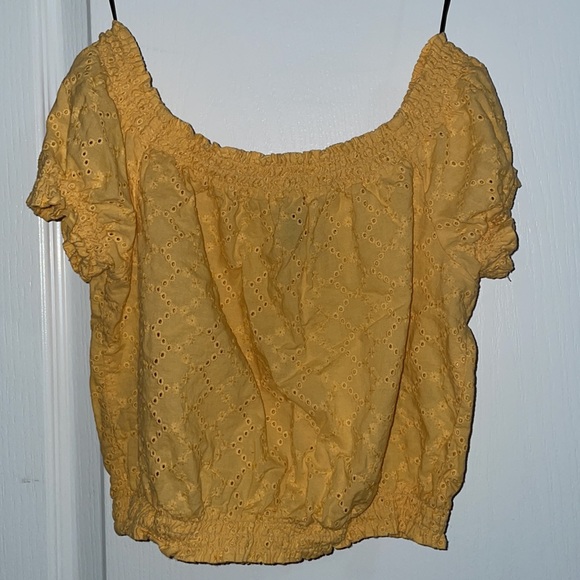 Yellow Off Shoulder Tee - Picture 2 of 2